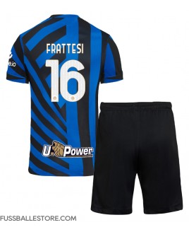 Günstige Inter Milan Davide Frattesi #16 Heimtrikotsatz Kinder 2024-25 Kurzarm (+ Kurze Hosen)